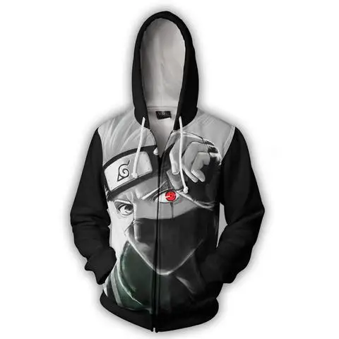 

2019 New Design 3D hoodies Naruto Hatake Kakashi pullover Sharingan cartoon hoodies anime unisex sweatshirt