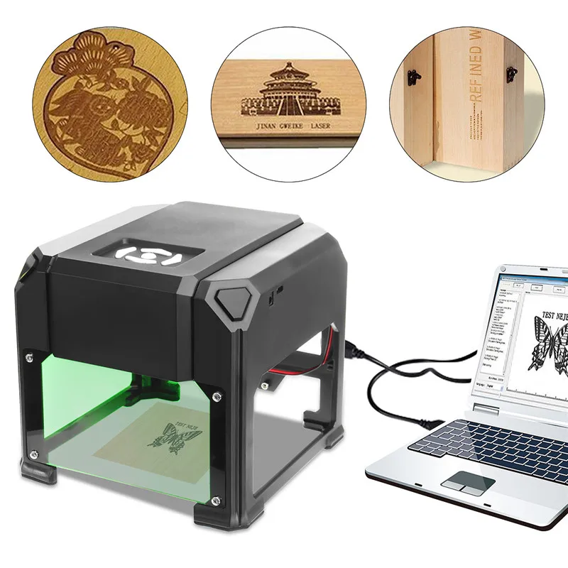 

Engraver Machine 80x80mm Engraving Wood Range 2000mW USB Desktop Laser DIY Logo Mark Printer Cutter CNC Laser Carving Machine