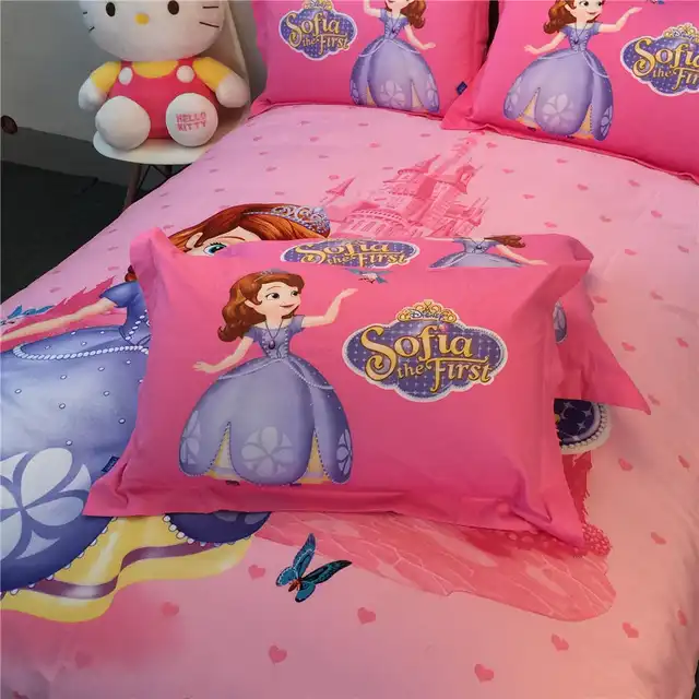 Us 63 35 34 Off Pink Disney Sofia The First 3d Printed Bedding Bedspreads Bed Sets Single Twin Full Queen King Size Baby Girl S Kids Children S In