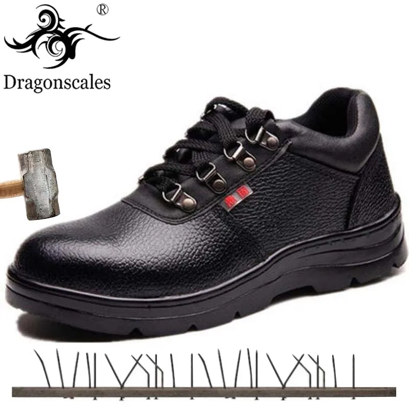 

Safety Steel Toe Shoes Men Leather Waterproof Work Boot Labor Insurance Puncture Proof Sneakers Mens Boots Plus Size 35-48