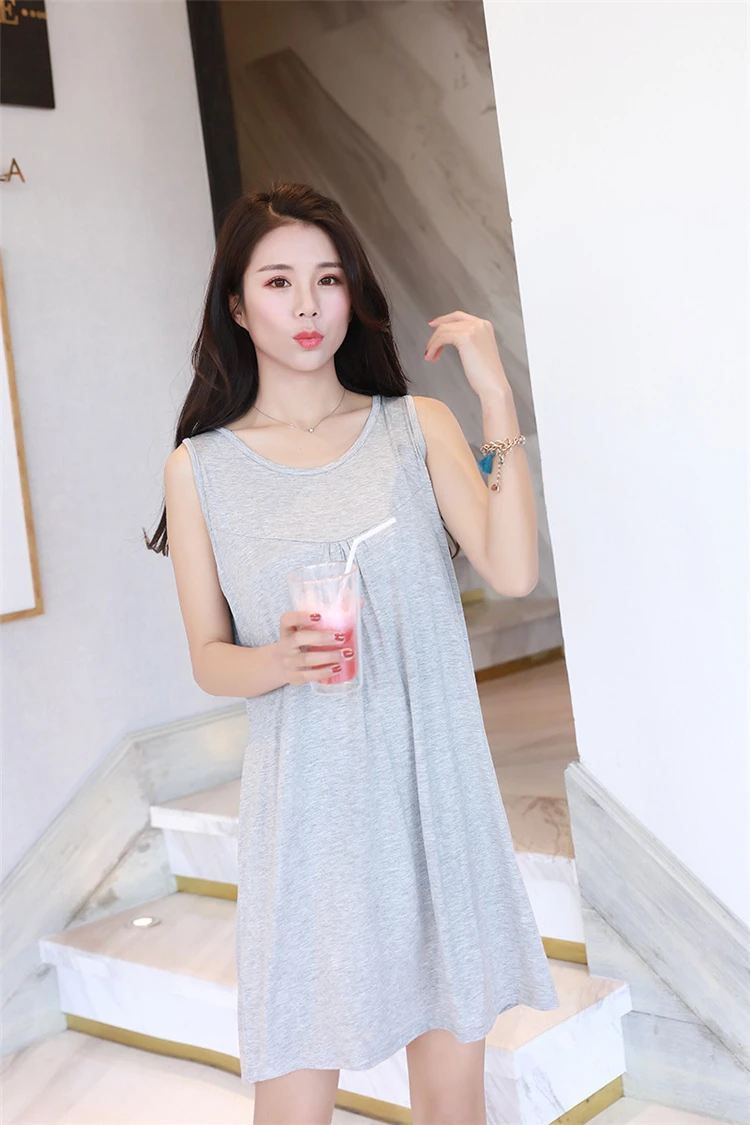 Nursing Dress Summer loose Maternity Dresses Sleeveless Pregnancy Dress for Pregnant Women Daily Home Wearing Maternity Clothes (1)