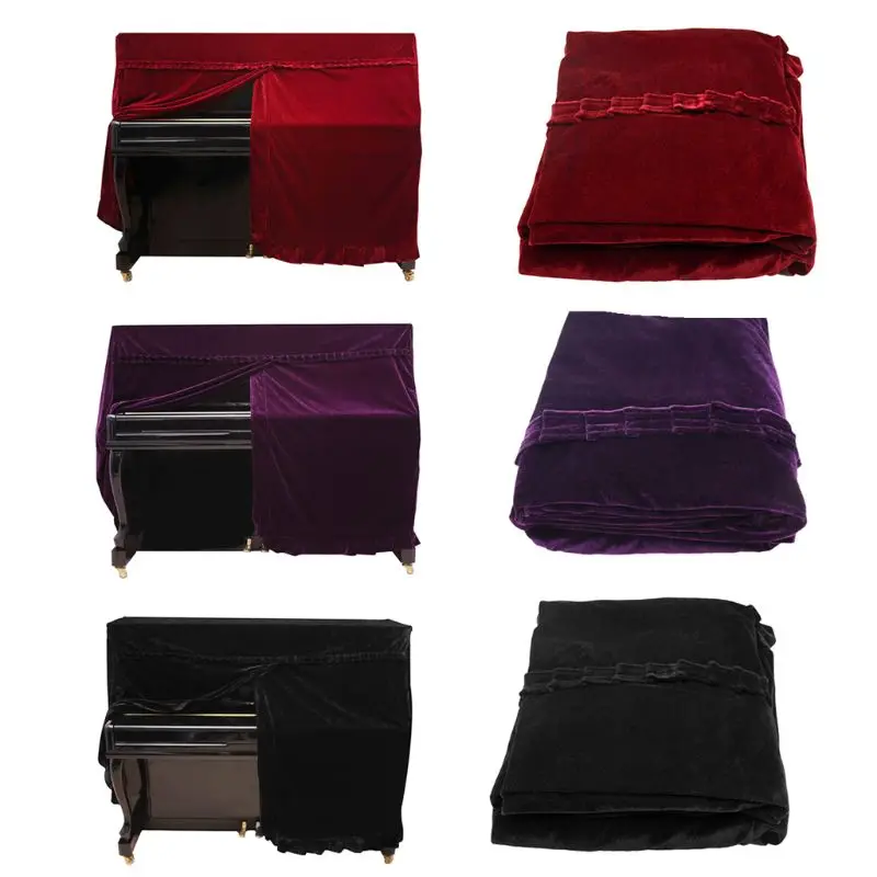 

1 Pc High Quality Full Practical Piano Cover Pleuche Decorated Dust with Macrame for Universal Upright Vertical Piano