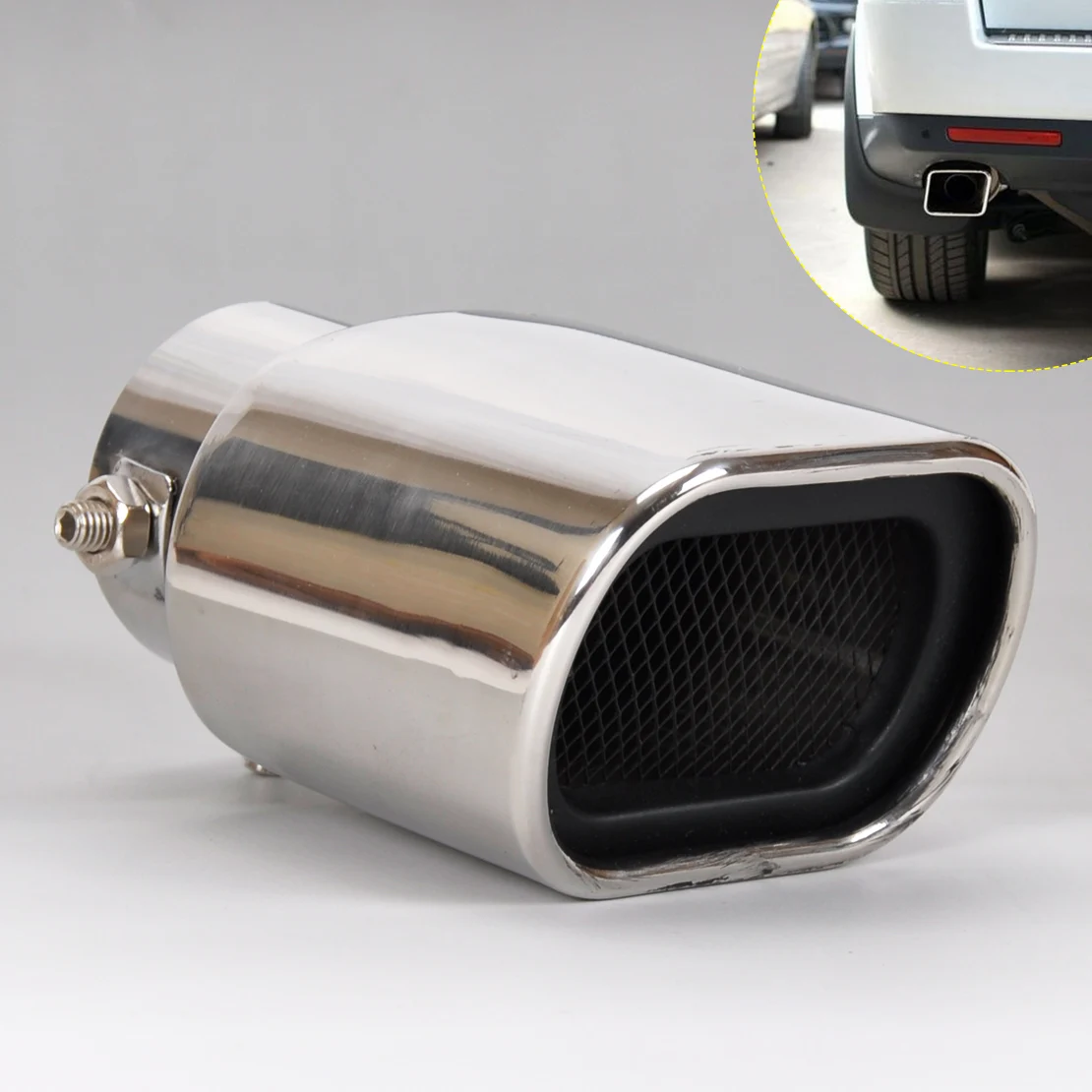 

DWCX Car Universal Straight Stainless Steel Exhaust Tail Rear Muffler Tip Pipe End 32mm to 56mm for VW Nissan Peugeot Toyota