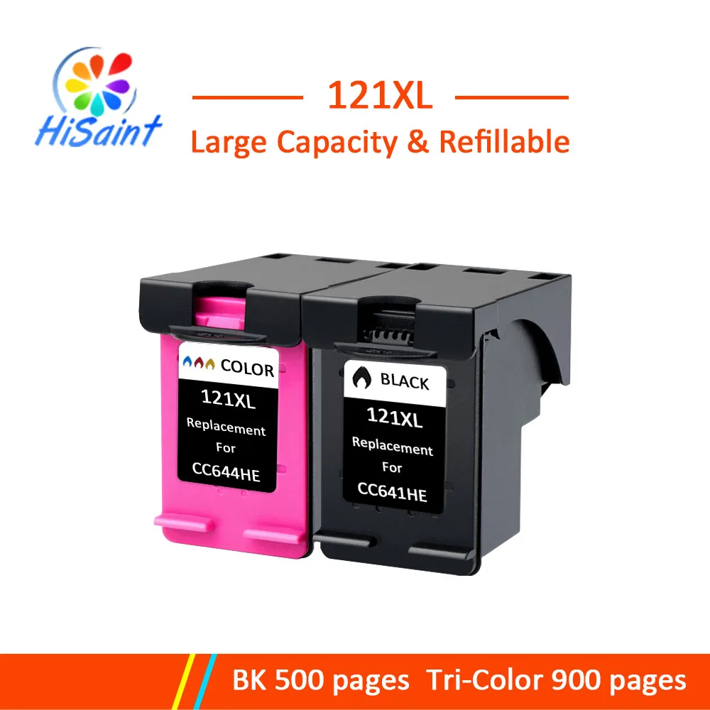 

Hisaint 121 Refilled Ink Cartridge Compatible for hp 121 XL for HP Deskjet D2563 F4283 F2423 F2483 F2493 F4213 F4275 F4283