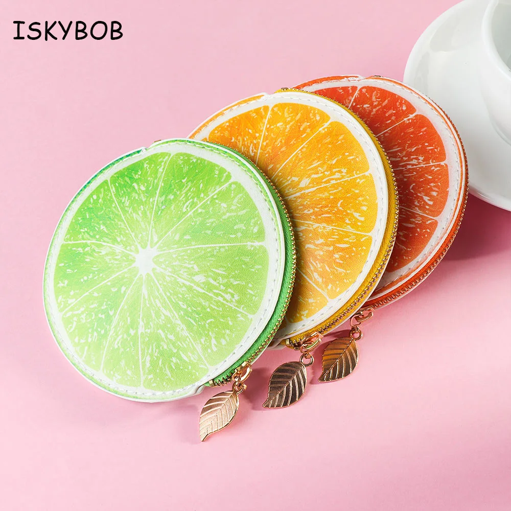 

Fashion Lovely PU Leather Fruit Design Coin Purse Women Wallet Zipper Key Card Earphone Holder For Women Gift 3 Colors