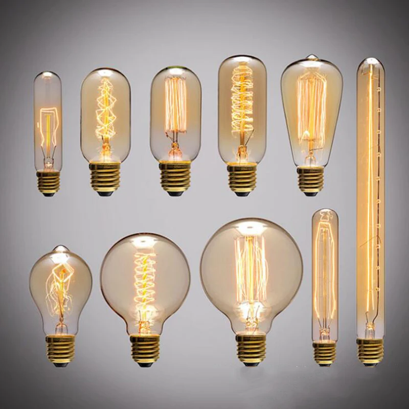 

Retro Edison Light Bulb E27 220V 40W ST64 T10 T45 T300 G95 Filament Vintage Ampoule Incandescent Bulb Edison Lamp Pendant Lights