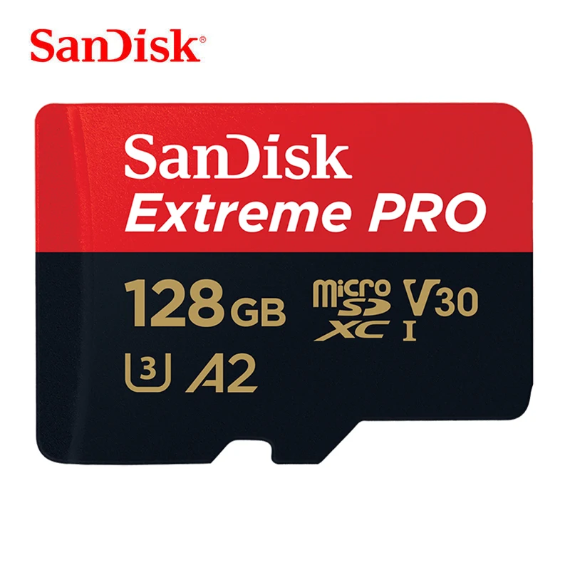 Карта памяти SanDisk 128GB Extreme PRO MicroSD 64GB TF карта U3 класс 10 UHS-I A2 V30 SDXC SLR камера карта 170 МБ/с. с адаптером SD