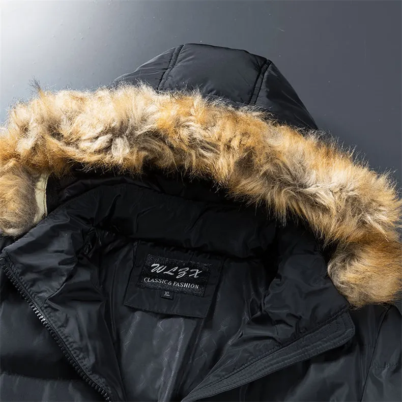 Men Jacket Coats Windproof Winter Warm Long Padded Coat Men Autumn Youth Thick Velvet Hooded Jacket Male Drop-ship Plus Size 4XL 06