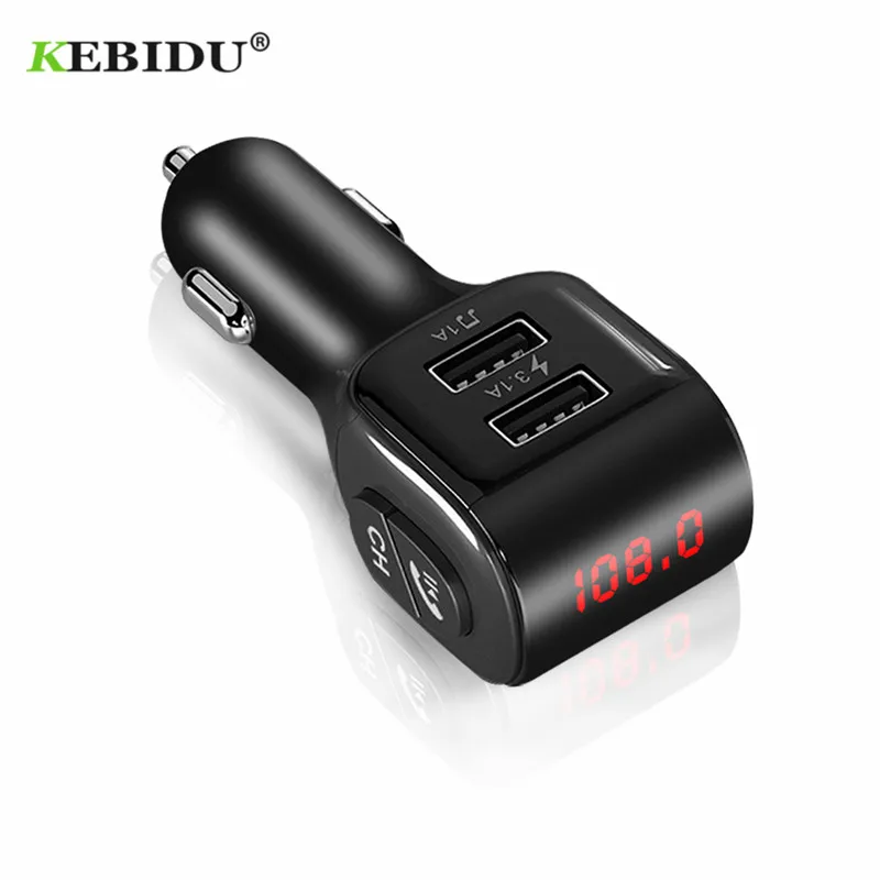 Автомобильное зарядное устройство KEBIDU Dual USB для iPhone Xiaomi автомобильное адаптер BT5.0
