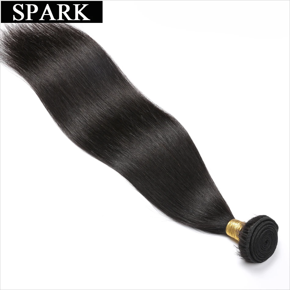 Spark Hair Weave Bundles Brazilian Virgin Hair Straight 1PC Natural Color 100% Unprocessed Human Hair Extensions Free Shipping