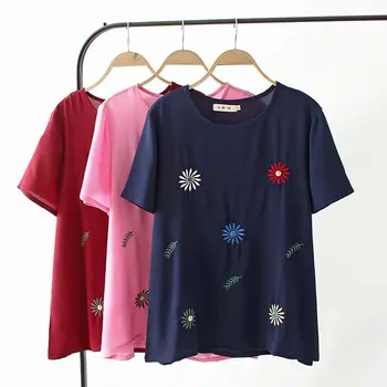 

Oversize Plus Size T Shirt 2019 New Spring Summer Printing Floral t-shirt Women Short Sleeve Tops Tshirt Summer Tee Shirt