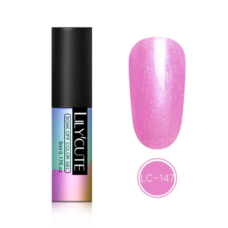 LC 147 LILYCUTE 5ml Color Gel Polish Holographic Colorful Glitter Sequins UV Soak Off Long Lasting Gel Polish Nail Art Varnish - Цвет: LC 147