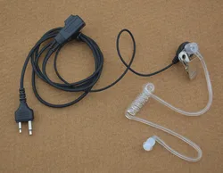 2-Pin S Plug with Straight Angle Plug Air Tube Acoustic Headset with PTT for ICOM IC-F11 IC-F21 IC-V82 IC-U82 VERTEX VX-200