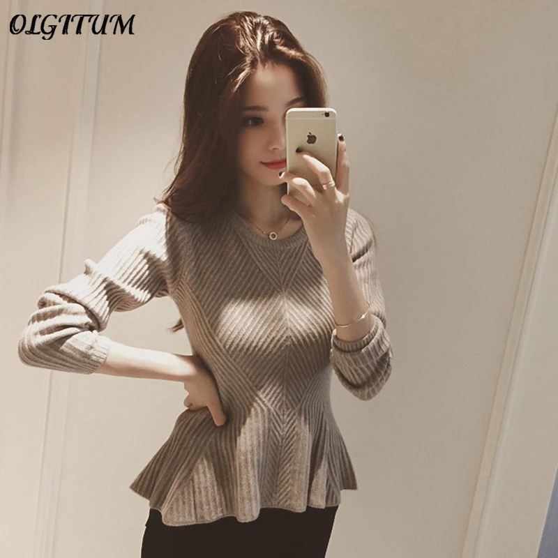 

Thick Warm Women Autumn Winter Sweater 2019 Female Long Sleeve Knitted Sweaters And Pullovers Elegant Women Jumper Tricot Tops