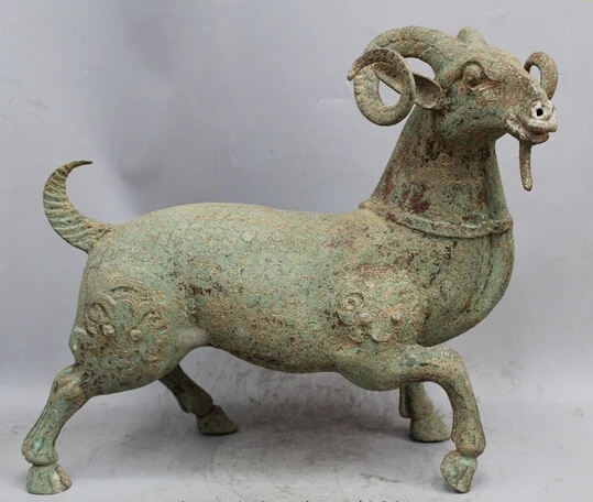ZSR wholesale factory 21&quot Ancient Chinese Dynasty Bronze Zodiac Year Sheep Beast Head Statue Sculpture | Дом и сад