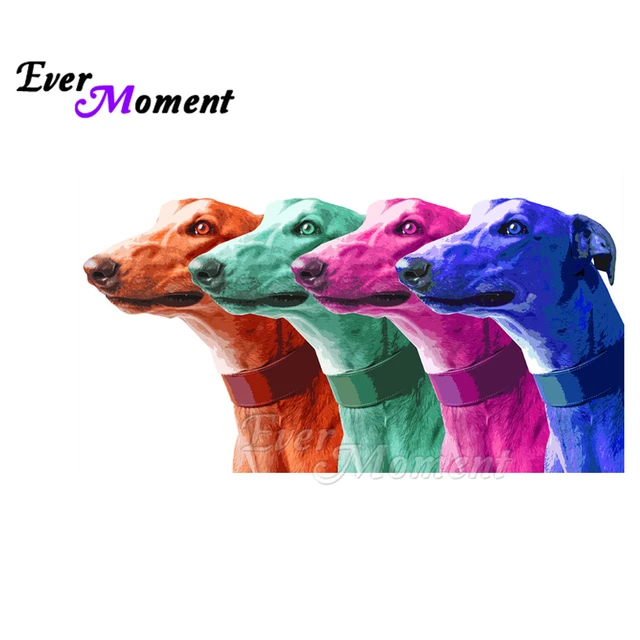 evermoment diamond painting dog looking outside