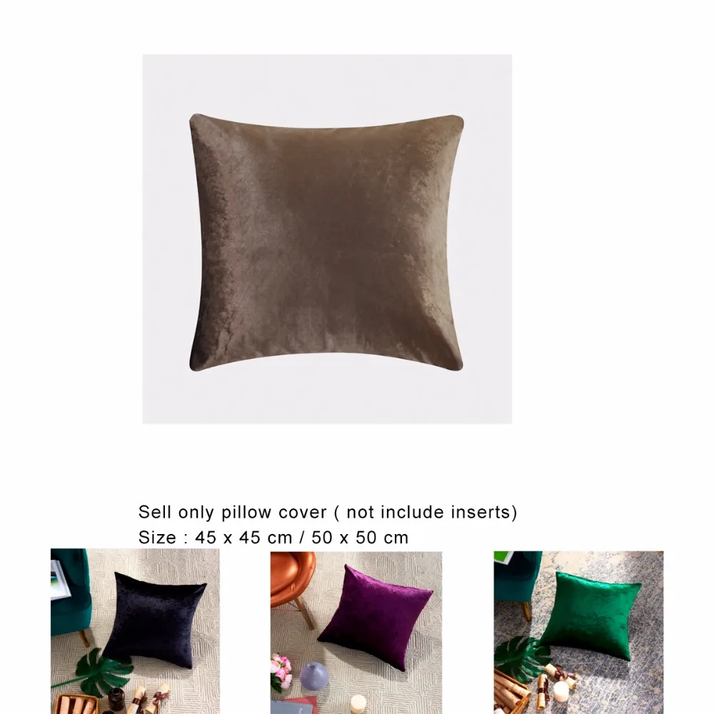 Decorative Throw Pillow Covers Case Home Decor Soft Velet Gold Cushion Cover for Sofa Bed 2 Pack 18 x Inch|Наволочка| |