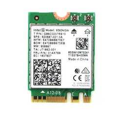 Двухдиапазонный беспроводной для Intel 9260 8265 8260 802.11ac Wi-Fi bluetooth-адаптер + 6dbi IPEX MHF4 U. fl Для RP-SMA внешней антенны