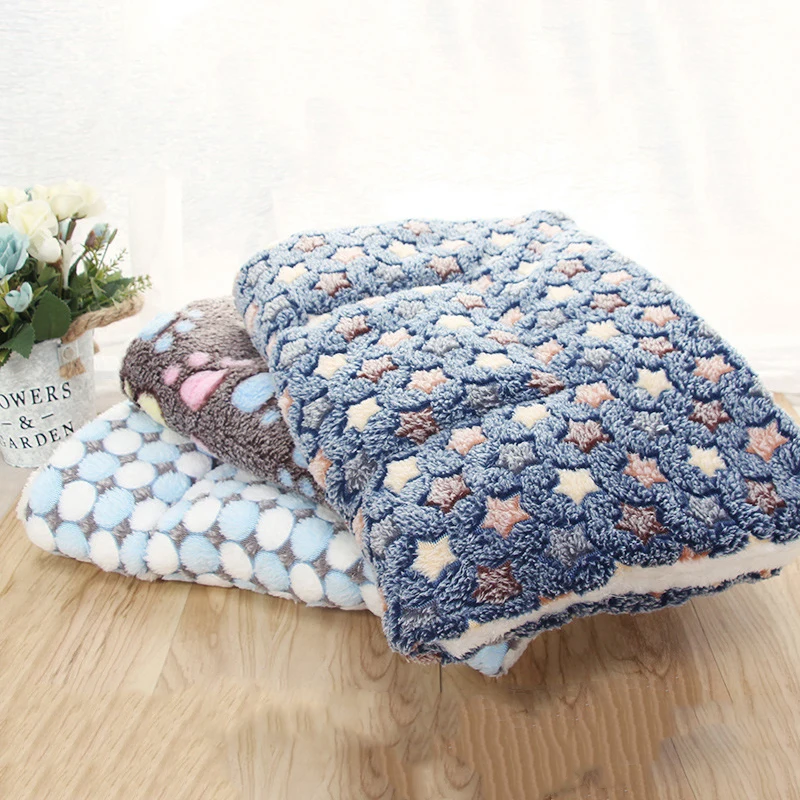 

Soft Flannel Pet Mat dog Bed Winter Thicken Warm Cat Dog Blanket puppy Sleeping Cover Towel cushion for small Medium large dogs