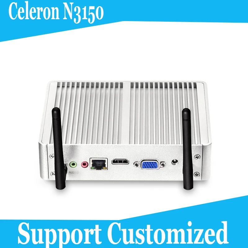 2017 celeron n3150 Mini PC Windows 10 Mini Computer HDMI WiFi nuc mini pc linux metal case support touch screen Desktop PC