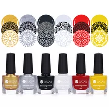 UR Sugar 6 бутылок 6 мл красочный лак для стемпинга Декоративный Лак для ногтей печать рисунка лака для ногтей
