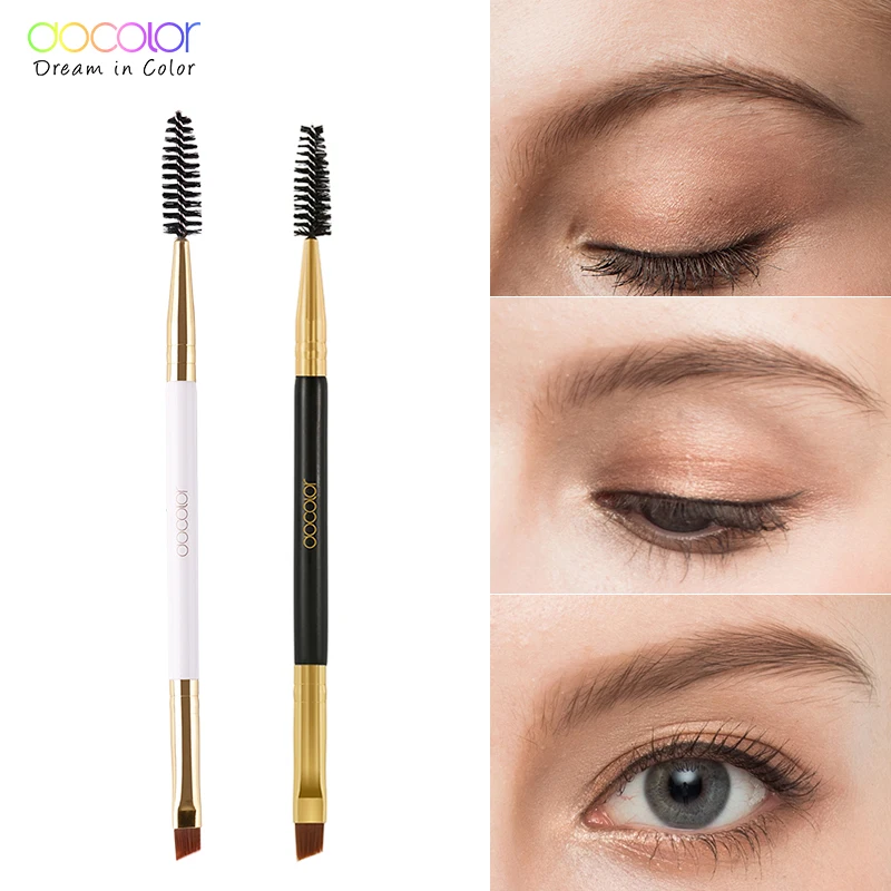 

Docolor Professional Eyebrow Brush Beauty Makeup Wood Handle Eyebrow Brush Eyebrow Comb Double Ended Brushes Make Up Brushes