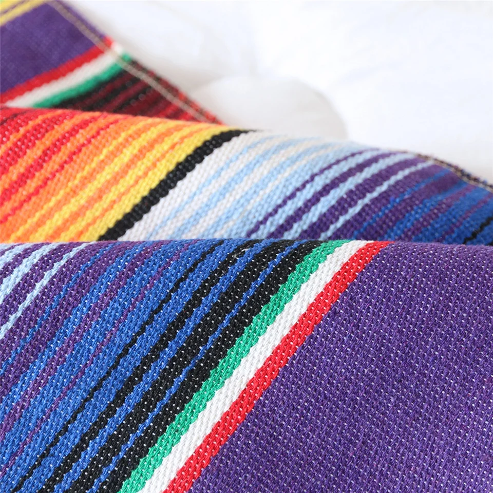BeddingOutlet المكسيكي Serape بطانية الملونة مخطط سماط المكسيك ديكور الجدول عداء القطن غطاء الطاولة ل حزب 35x213 سنتيمتر