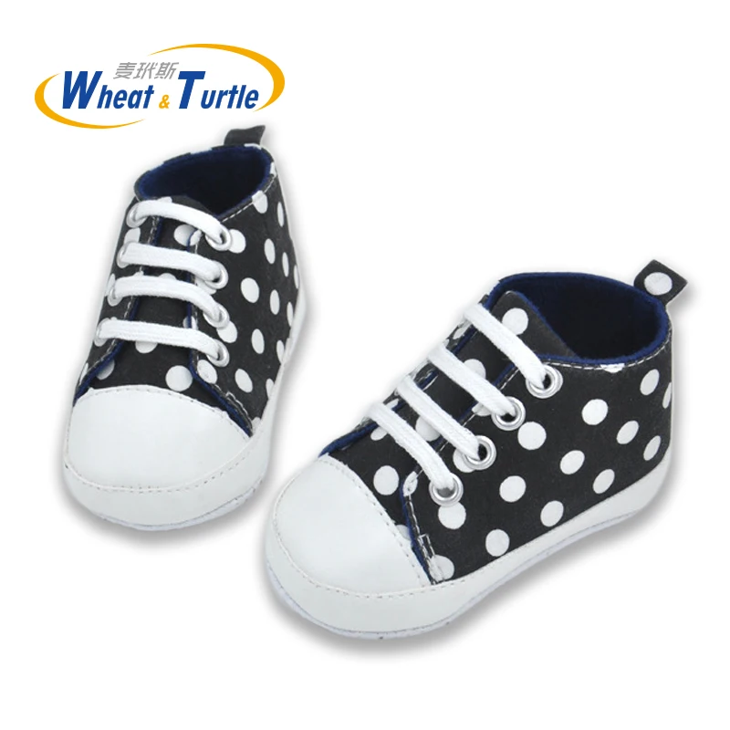 

Mother Kids Polka Dots Autumn Spring Lace-Up Unisex Newborn Baby Shoes Non-Slip First Walkers Sneakers Toddler Girl Casual Shoes