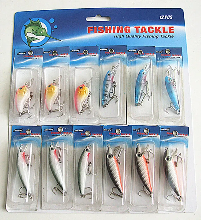 Cheap Lure 12 model/card Fishing Lure Hard Bait Fishing Tackle China