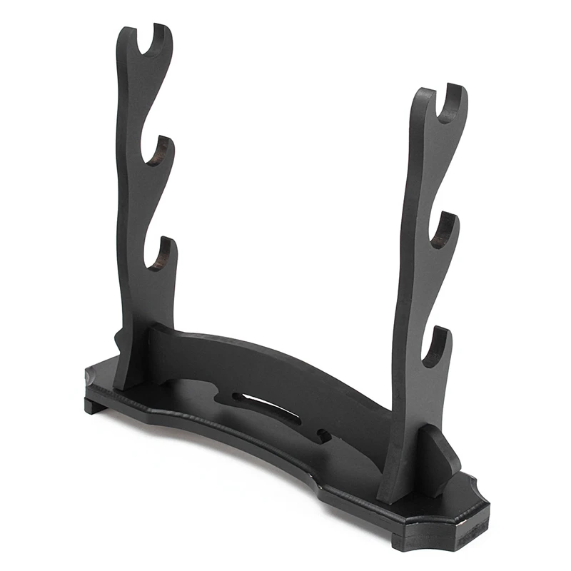 

New 3 Layer Wood Base Wall Mounted Samurai Sword Katana Table Desk Holder Stand Sculpture Statues Dispaly for Home Decor