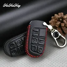 KUKAKEY Genuine Leather Car Remote Key Case Cover Bag For Jeep Wrangler Patriot Grand Cherokee Compass Liberty Metal Key Holder