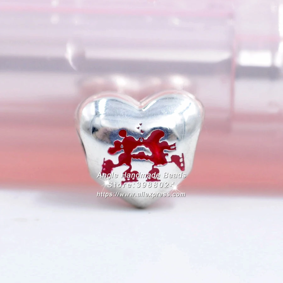 

S925 Sterling Silver Parks Exclusive Christmas Holiday Mickey Minnie kisses Charm beads Fits European Style Bracelets
