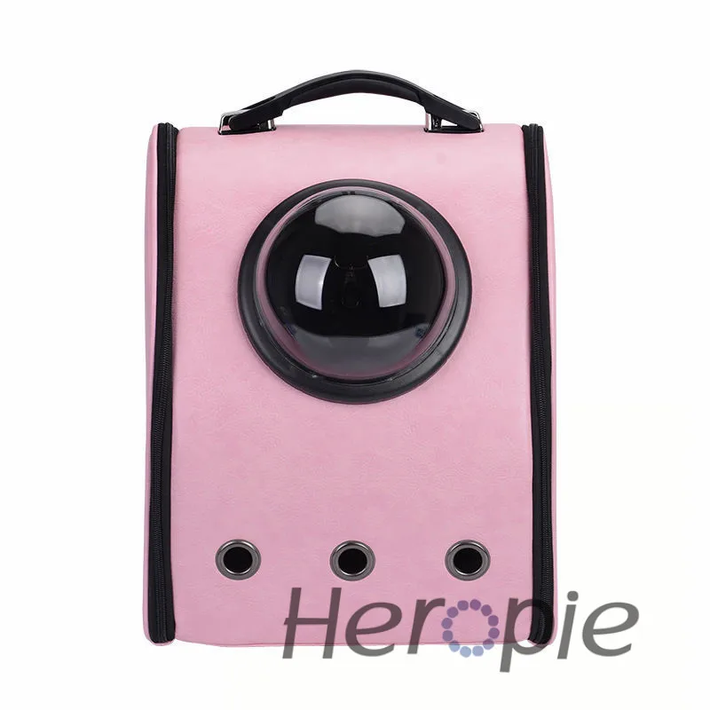

Heropie Space Pet Backpack with window Pet Carrier Dog Cat Breathable Carrier Two Covers Astronaut Capsule Leathe PU Backpack
