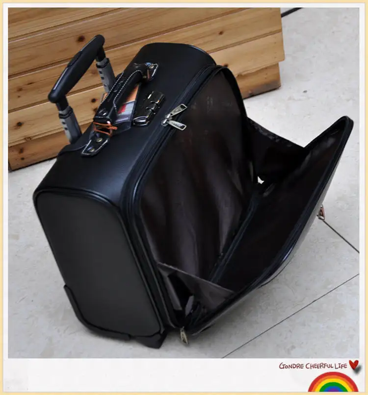 Чемодан из искусственной кожи с сумкой для ноутбука 1" дюймов, женские чемоданы для путешествий на колесиках