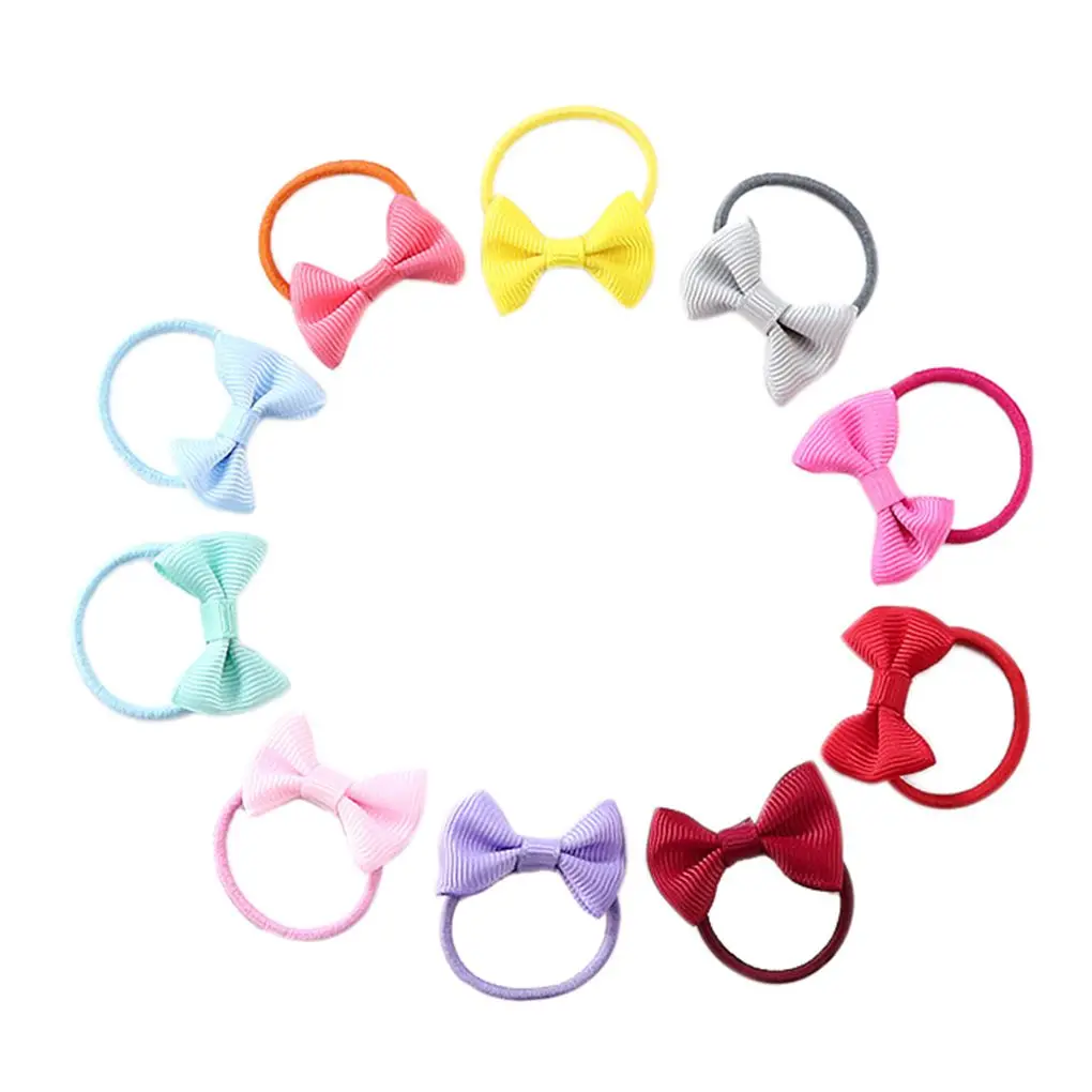 

Fashion Women 10pcs Bowknot Elastic Hair Rubber Bands Kids Bow Tie Hair Ring Rope Headwear Ornaments For Party Random delivery