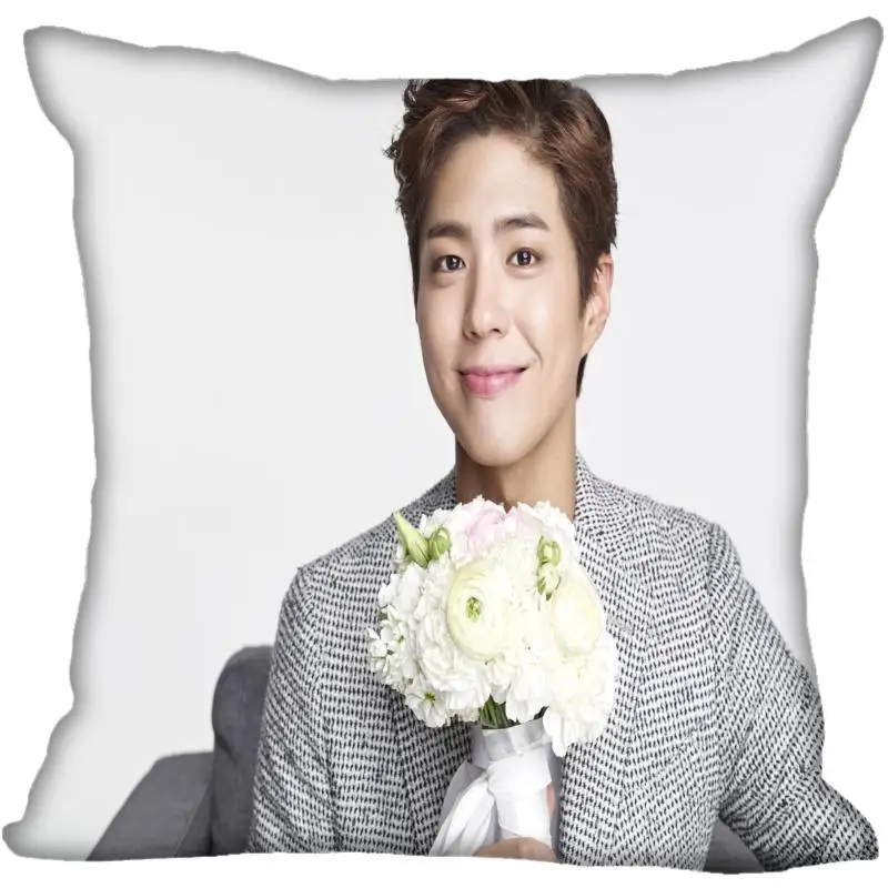 На заказ Kpop Park Bo Gum печатные квадратные шелковые наволочки 40x40 см, 35x35 см одна сторона атласная Наволочка логотип - Цвет: 14