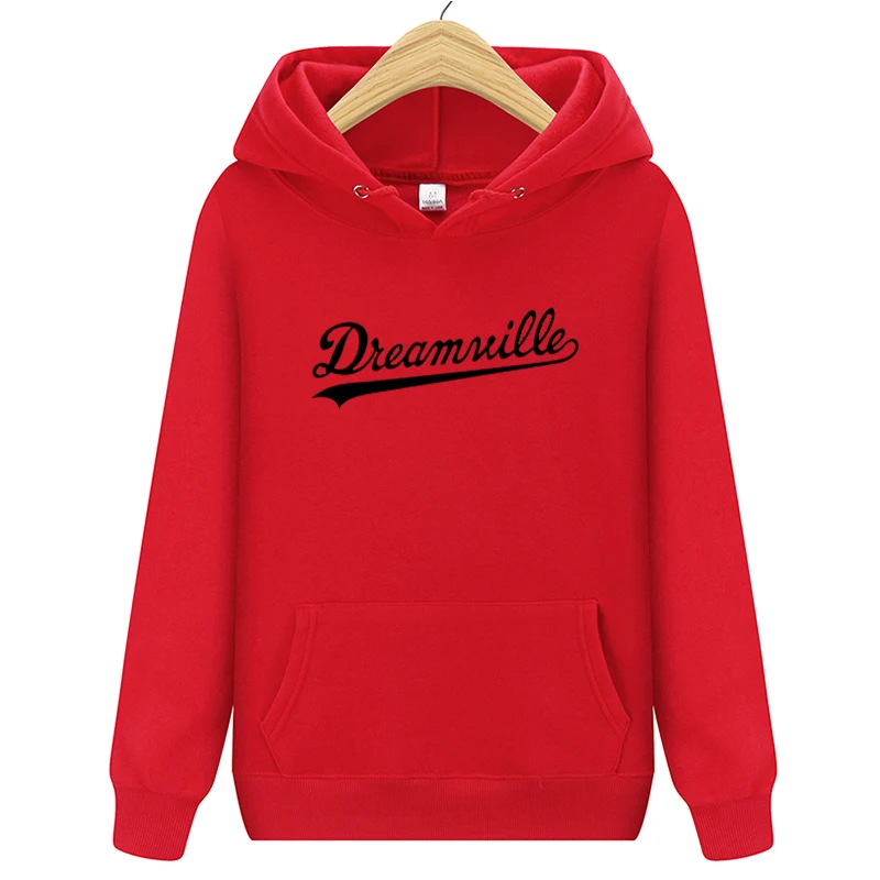 Модные Новинка; худи Для мужчин хип-хоп DREAMVILLE Коул Логотип с капюшоном Swag письмо флисовые J худи с принтом Cole зимние толстовки с капюшоном Для мужчин пуловер - Цвет: red1