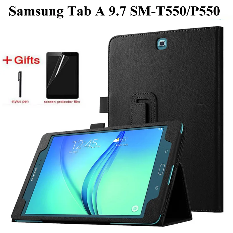 Чехол для планшета в стиле личи Samsung Galaxy Tab A T550 P550 9 7 дюйма с откидной подставкой из