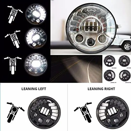 For Harley Yamaha 7 Motorcycle Adaptive Projector Daymaker Headlight LED Light
