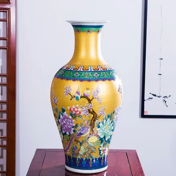 

Jingdezhen Ceramic vase Big Vase Phoenix Peony Flower Living Room Decoration flower vases for weddings chinese vase
