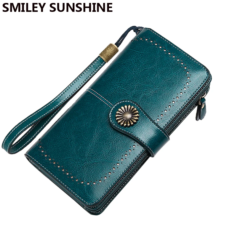 SMILEY SUNSHINE женские кошельки из натуральной кожи удлиненный клатч с ремешком