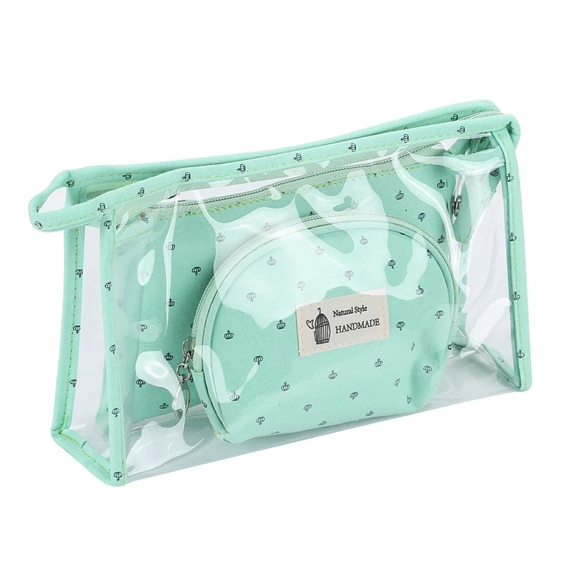 GABWE прозрачный органайзер для путешествий из ПВХ, прозрачная косметичка, косметичка, красивый чехол, косметичка, моющаяся сумка - Цвет: Green