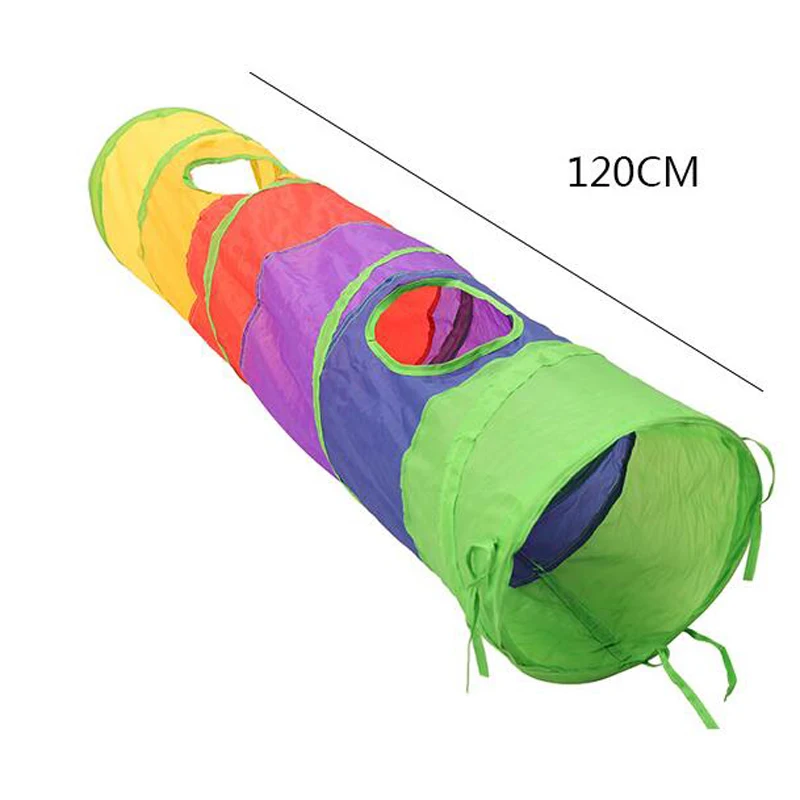 Забавный туннель для кошек, 2 отверстия, шарики для игр, складные мячи для котенка, игрушки для щенков, хорьков, кролика, игры для собак, туннельные трубы - Цвет: E
