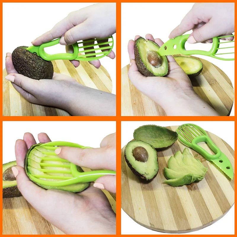 Avocado Peeler 3 In 1 Avocado Slicer Tool - Three in One Avocado Slicer -  Green Avocado Cutter and Scooper for Fruits & Vegetable - Peel Avocado  Slicer Pitter - Plastic Avocado Knife joyrider 