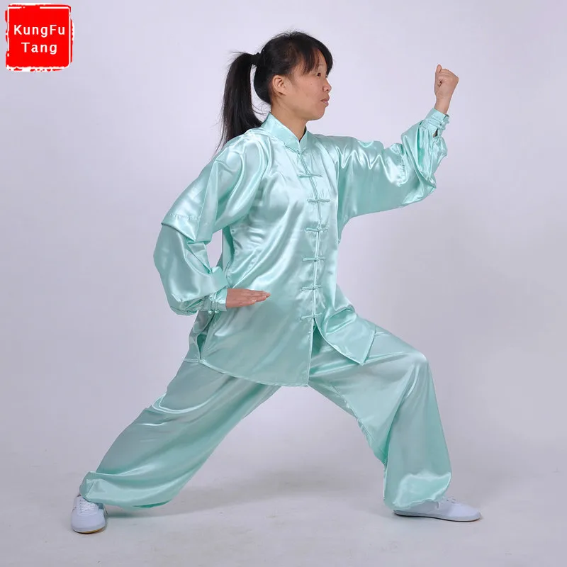 Kung fu Taichi Wu shu Martial Arts Coarse cloth uniform clothes Cotton Suit Blue