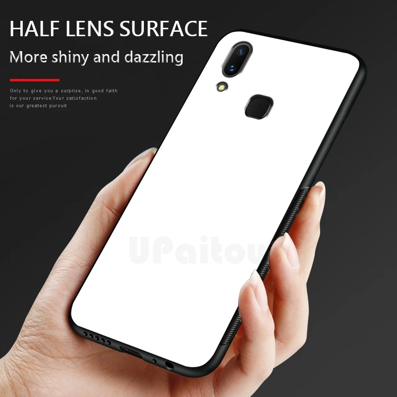 UPaitou Luxury Tempered Glass Case for VIVO V15 Pro V11 Pro V11i Case TPU Bumper Shockproof Case for vivo v11 Back Cover