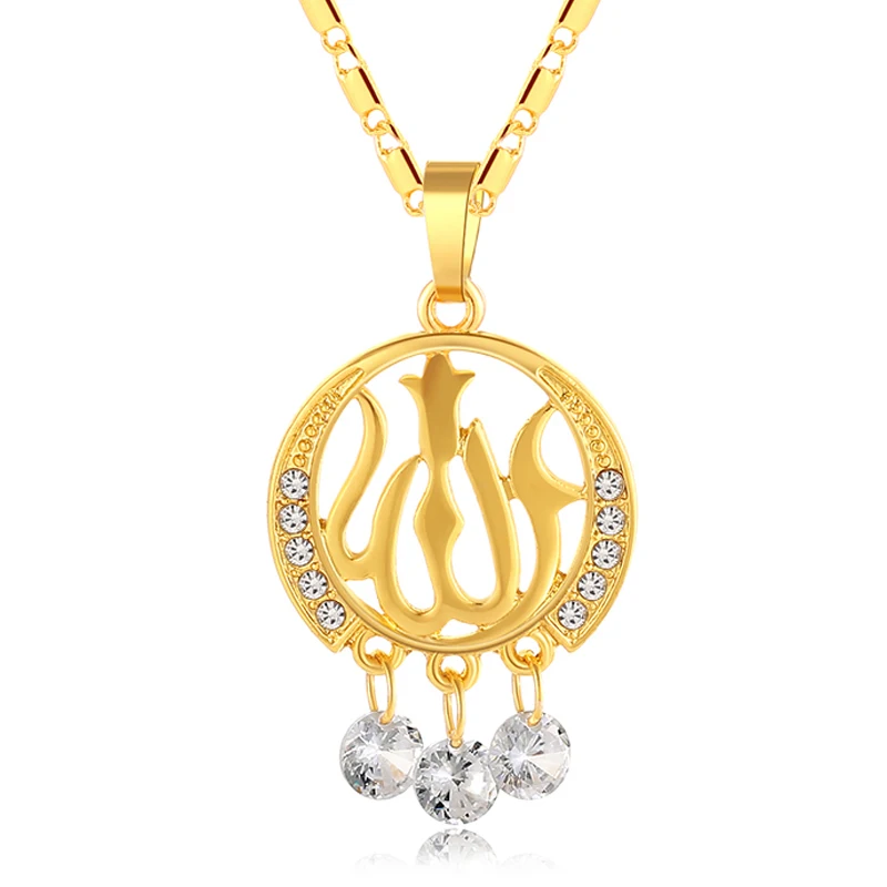 

SONYA New Cubic Zirconia Muslim Necklaces Women Gold/Silver Colors Ahmed Islam Mohammad Jewelry Muslim Middle Eastern