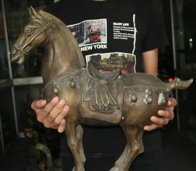 

Details about 20" Old Chinese Copper Fengshui 12 Zodiac Year Tang War Horse Statue Sculpture