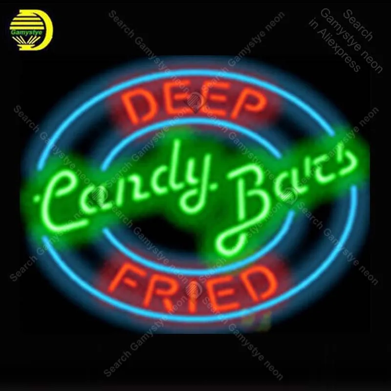 Candy Bats Deep Fried NEON LIGHT SIGN Neon Sign lamp REAL GLASS Tube BEER PUB Store Display Handcraft Iconic | Лампы и освещение