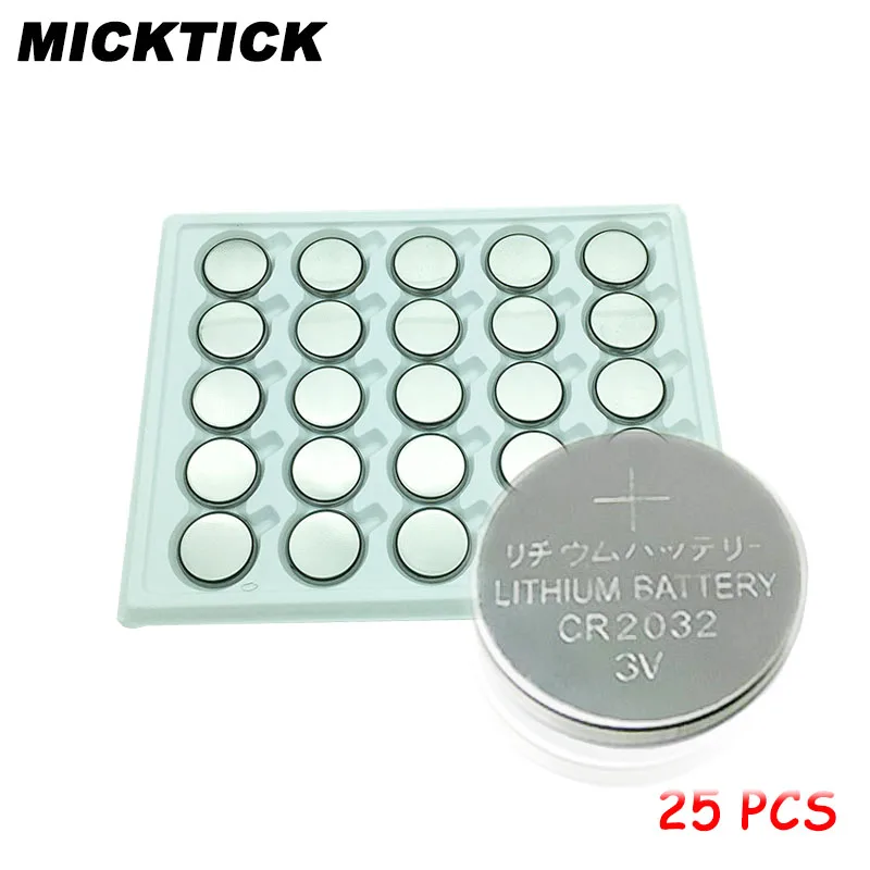 

25Pcs 3V CR2032 battery Lithium li ion pilas BR2032 DL2032 ECR2032 Button Coin Cell Batteries Watches clocks relogio celular
